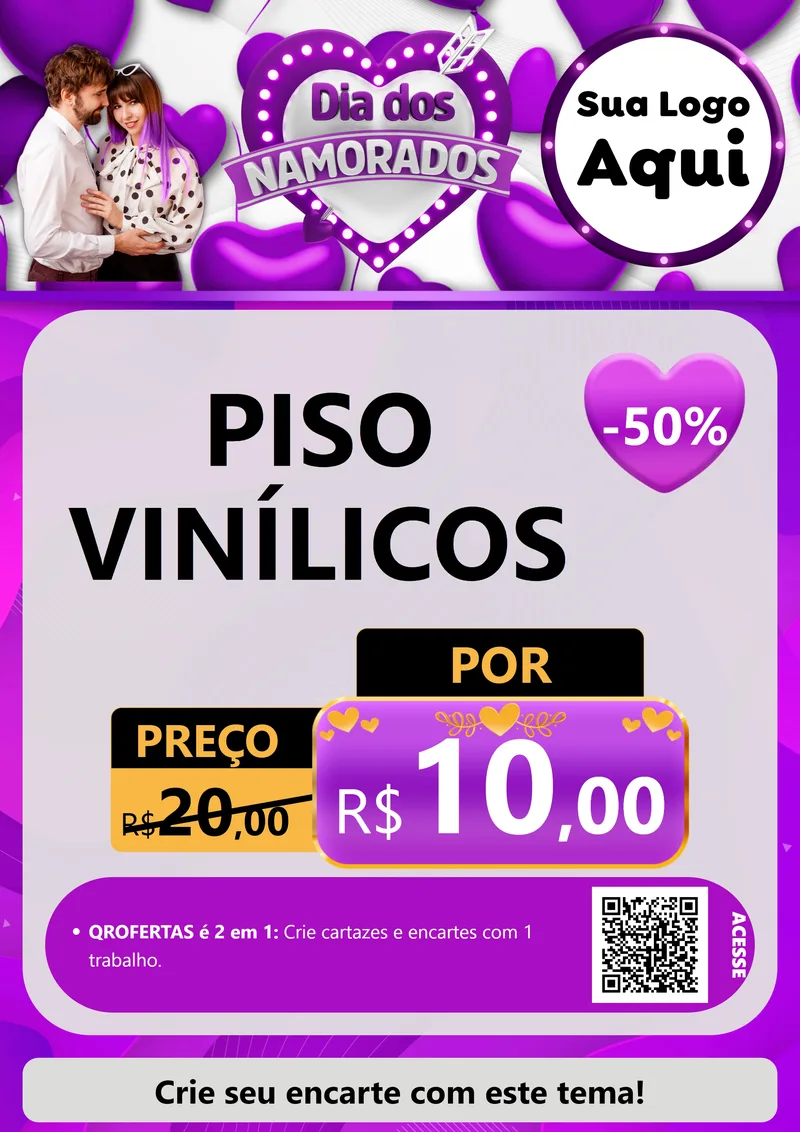 Modelo de Cartaz para Cartaz A4 Vertical com o tema Dia dos Namorados para Material para Construção