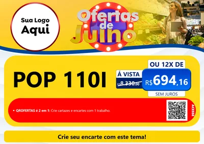 Modelo de Cartaz para Cartaz A4 Horizontal com o tema Ofertas de Julho para Concessionaria de Motos