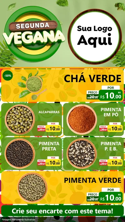 Modelo de TV para TV Vertical com o tema Segunda Vegana para Produtos Naturais