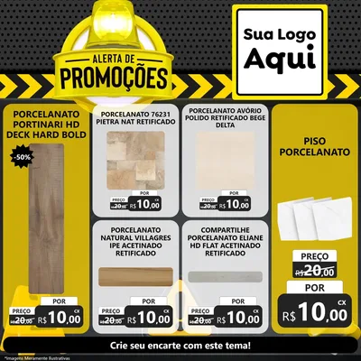 Modelo de Rede Social para Feed Facebook com o tema Alerta de Promoções para Pisos e revestimentos