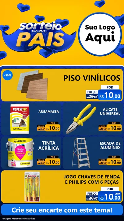 Modelo de TV para TV Vertical com o tema Sorteio Dia dos Pais para Material para Construção