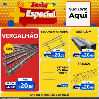 Modelo de Rede Social para Feed Facebook com o tema Sexta Mais Especial para Ferragens