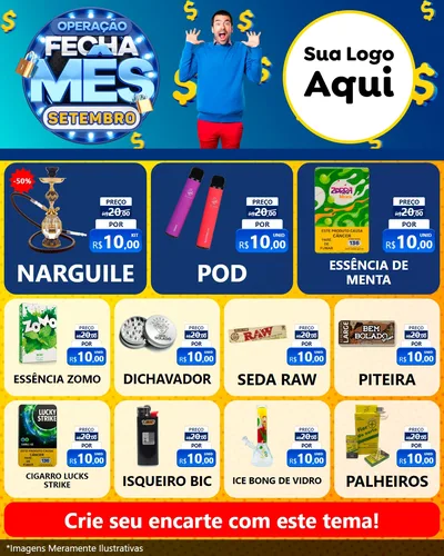 Modelo de Rede Social para Feed Instagram com o tema Operação Fecha Mês Setembro para Tabacaria