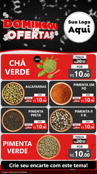Modelo de TV para TV Vertical com o tema Domingou de Ofertas para Produtos Naturais