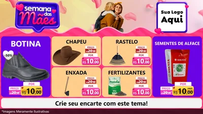 Modelo de TV para TV Horizontal com o tema Semana das Mães para Agropecuária