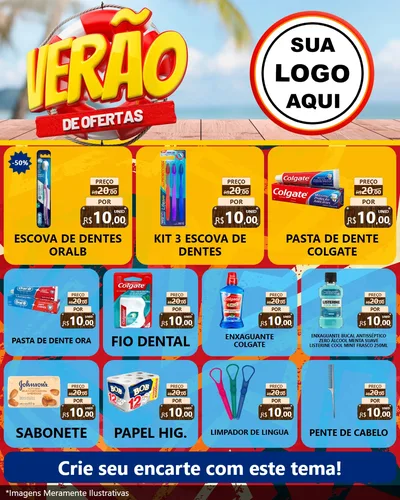Modelo de Rede Social para Feed Instagram com o tema Verão de Ofertas para Higiene Pessoal