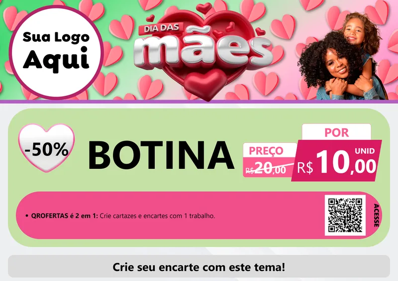 Modelo de Cartaz para Cartaz A4 Horizontal com o tema Dia das Mães para Agropecuária