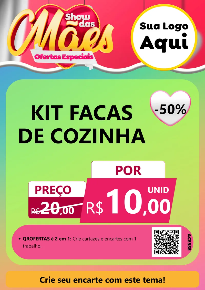 Modelo de Cartaz para Cartaz A4 Vertical com o tema Show das Mães - Ofertas Especiais para Utilidades Domésticas