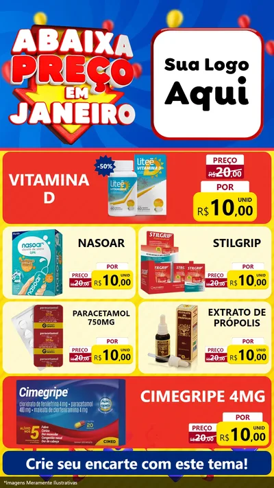 Modelo de TV para TV Vertical com o tema Abaixa Preço em Janeiro para Farmácia