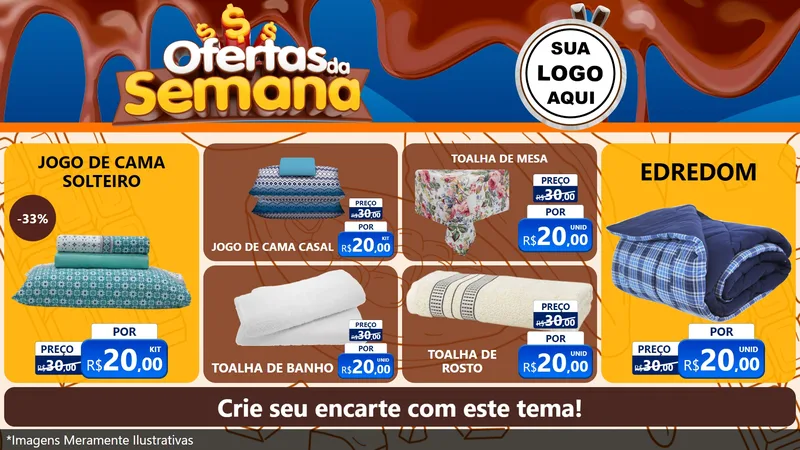 Modelo de TV para TV Horizontal com o tema Ofertas da Semana - Páscoa para Cama, Mesa e Banho