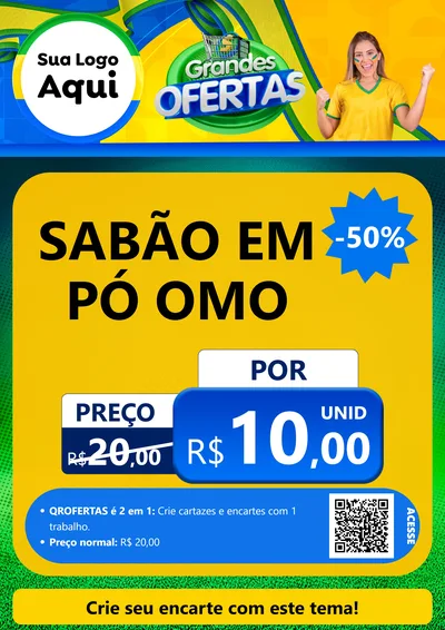 Modelo de Cartaz para Cartaz A4 Vertical com o tema Grandes Ofertas para Produtos de Limpeza