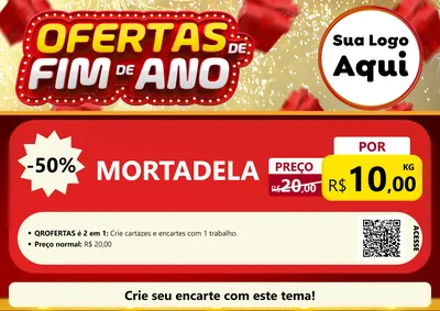 Modelo de Cartaz para Cartaz A4 Horizontal com o tema Ofertas de Fim de Ano para Frios e Laticínios