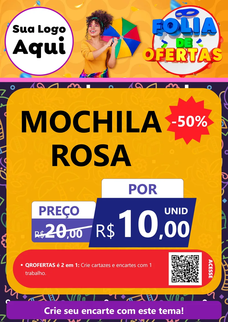 Modelo de Cartaz para Cartaz A4 Vertical com o tema Folia de Ofertas para Papelaria