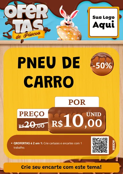 Modelo de Cartaz para Cartaz A4 Vertical com o tema Ofertas de Páscoa para Auto peças