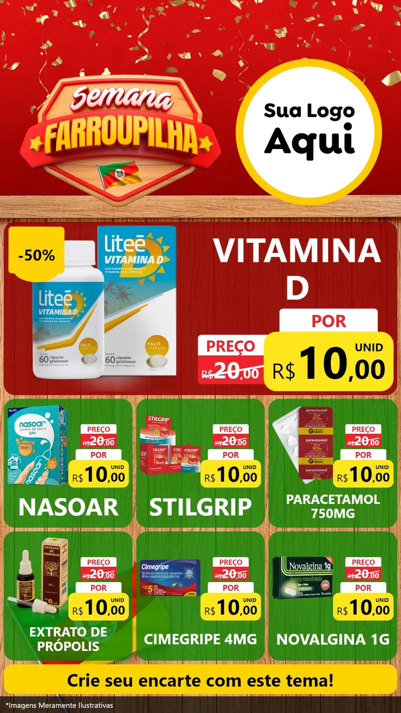 Modelo de Rede Social para Stories com o tema Semana Farroupilha para Farmácia