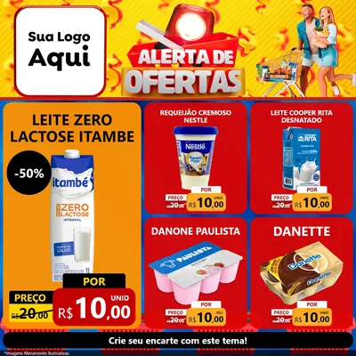 Modelo de Rede Social para Feed Facebook com o tema Alerta de Ofertas para Frios e Laticínios