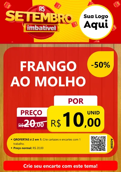 Modelo de Cartaz para Cartaz A4 Vertical com o tema Setembro Imbatível para Restaurante