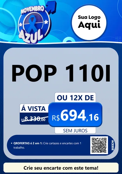 Modelo de Cartaz para Cartaz A4 Vertical com o tema Novembro Azul para Concessionaria de Motos
