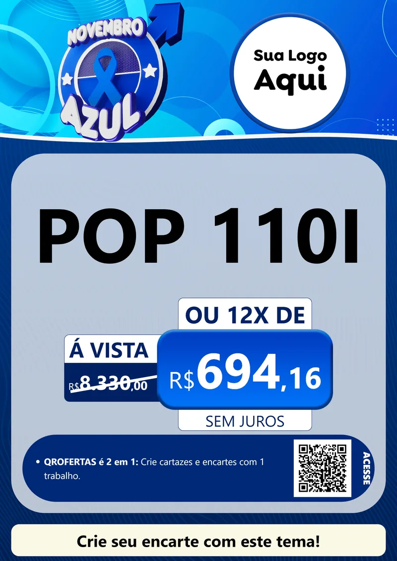 Modelo de Cartaz para Cartaz A4 Vertical com o tema Novembro Azul para Concessionaria de Motos