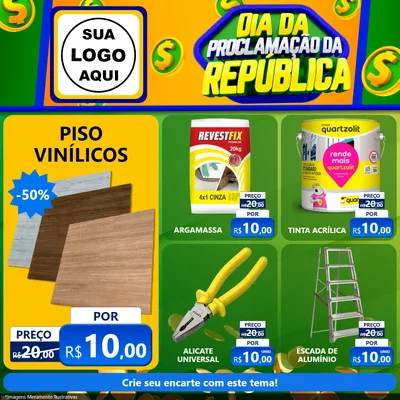 Modelo de Rede Social para Feed Facebook com o tema Dia Da Proclamação da República para Material para Construção
