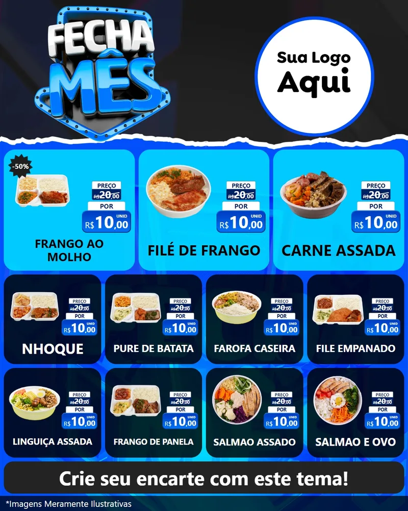 Modelo de Rede Social para Feed Instagram com o tema Fecha Mês para Restaurante