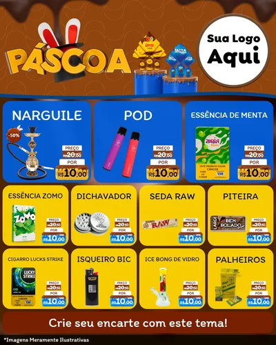 Modelo de Rede Social para Feed Instagram com o tema Páscoa para Tabacaria