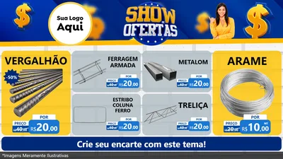 Modelo de TV para TV Horizontal com o tema Show de Ofertas para Ferragens