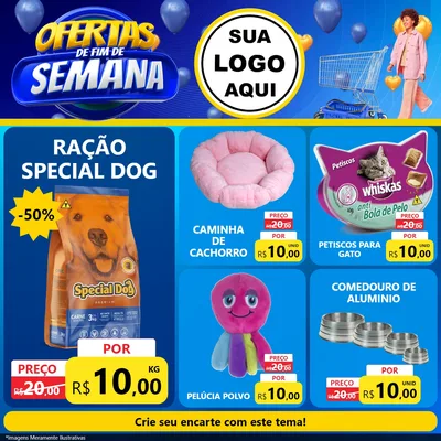 Modelo de Rede Social para Feed Facebook com o tema Ofertas de Fim de Semana para Pet Shop