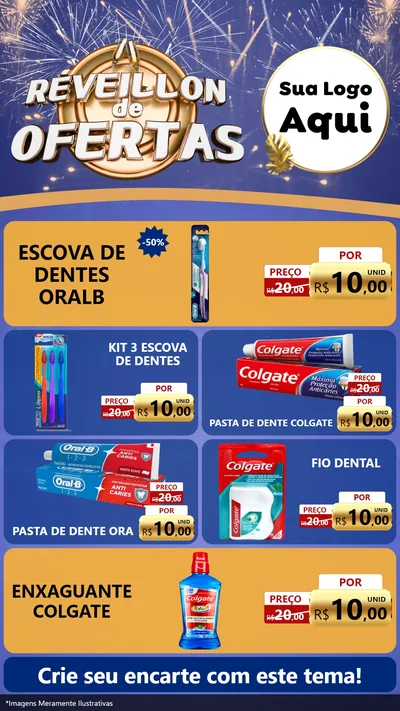 Modelo de TV para TV Vertical com o tema Réveillon de Ofertas para Higiene Pessoal