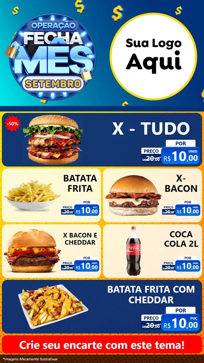 Modelo de TV para TV Vertical com o tema Operação Fecha Mês Setembro para Hamburgueria
