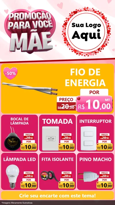 Modelo de Rede Social para Stories com o tema Promoção Para Você Mãe para Materiais Elétricos