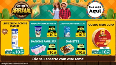Modelo de TV para TV Horizontal com o tema Especial De Arraial para Frios e Laticínios