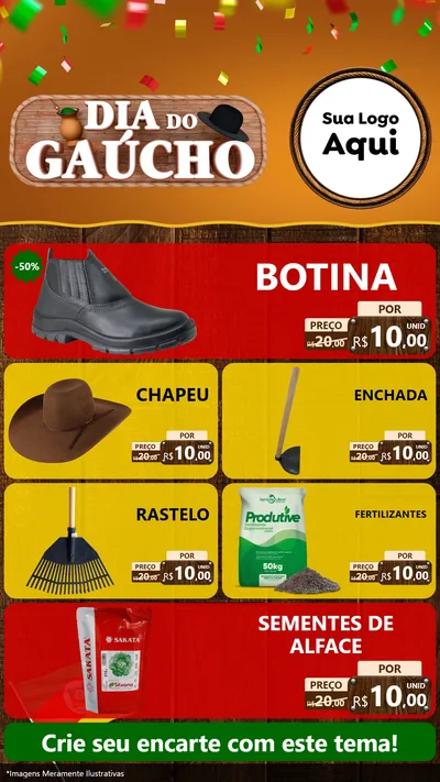 Modelo de TV para TV Vertical com o tema Dia do Gaúcho para Agropecuária