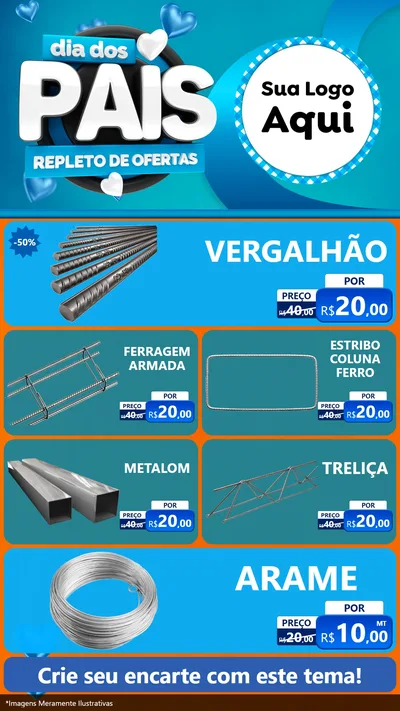 Modelo de TV para TV Vertical com o tema Dia Dos Pais Repleto de Ofertas para Ferragens