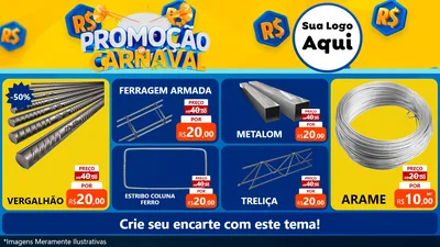 Modelo de TV para TV Horizontal com o tema Promoção de Carnaval para Ferragens