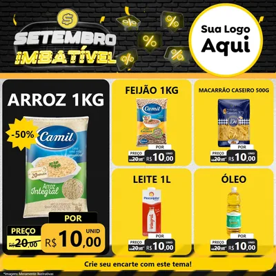 Modelo de Rede Social para Feed Facebook com o tema Setembro Imbatível para Supermercado