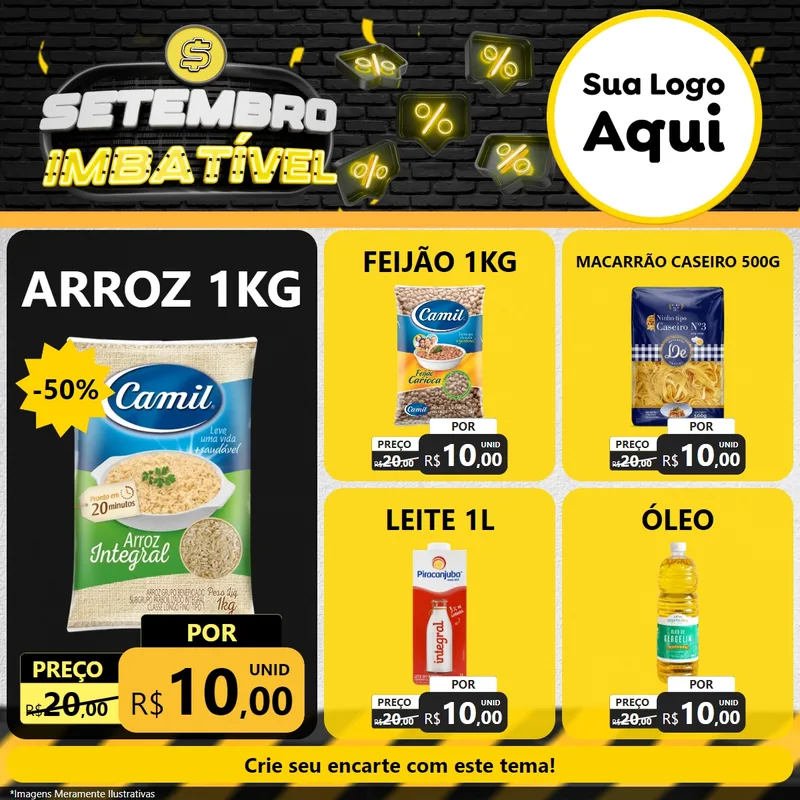 Modelo de Rede Social para Feed Facebook com o tema Setembro Imbatível para Supermercado