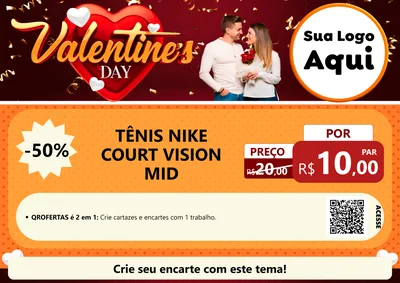 Modelo de Cartaz para Cartaz A4 Horizontal com o tema Valentine's Day para Calçados