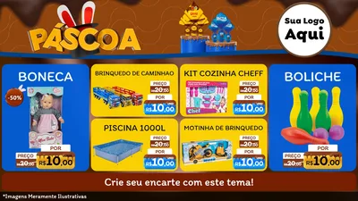 Modelo de TV para TV Horizontal com o tema Páscoa para Brinquedos