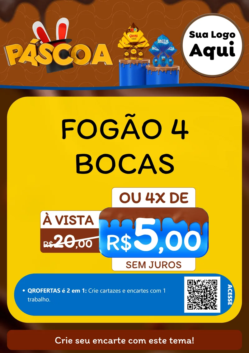 Modelo de Cartaz para Cartaz A4 Vertical com o tema Páscoa para Móveis e Eletro