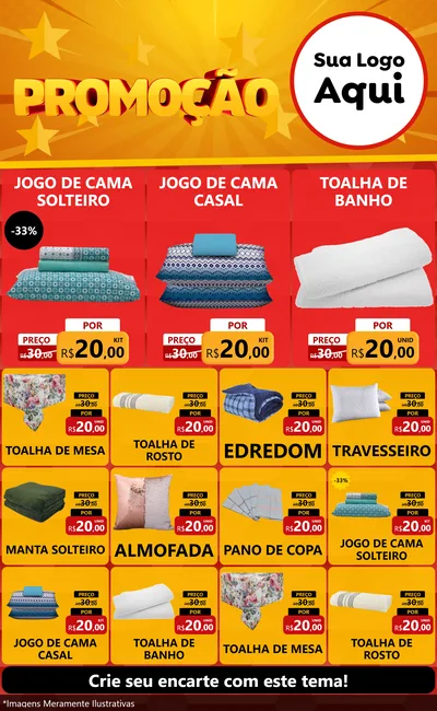 Modelo de Encarte para Encarte Grande com o tema Promoção para Cama, Mesa e Banho