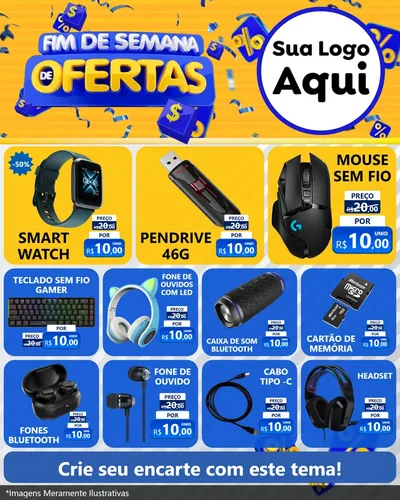 Modelo de Rede Social para Feed Instagram com o tema Fim de Semana de Ofertas para Informática
