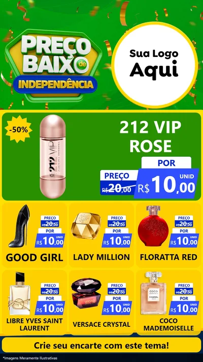 Modelo de Rede Social para Stories com o tema Preço Baixo de Independência para Perfumes