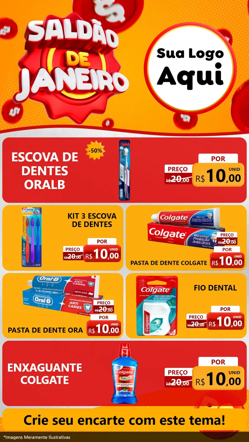 Modelo de TV para TV Vertical com o tema Saldão de Janeiro para Higiene Pessoal