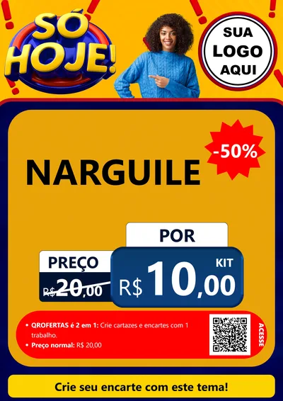 Modelo de Cartaz para Cartaz A4 Vertical com o tema Só Hoje! para Tabacaria