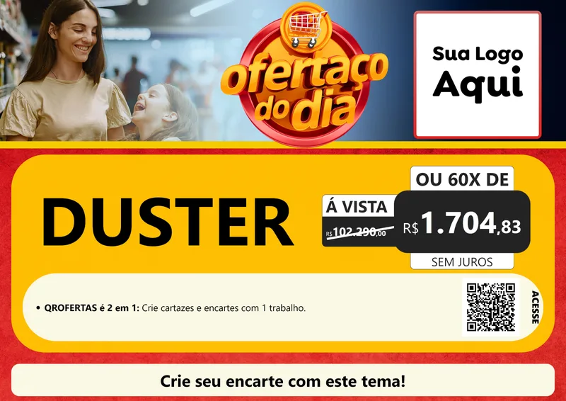 Modelo de Cartaz para Cartaz A4 Horizontal com o tema Ofertaço Do Dia para Concessionaria de Carros