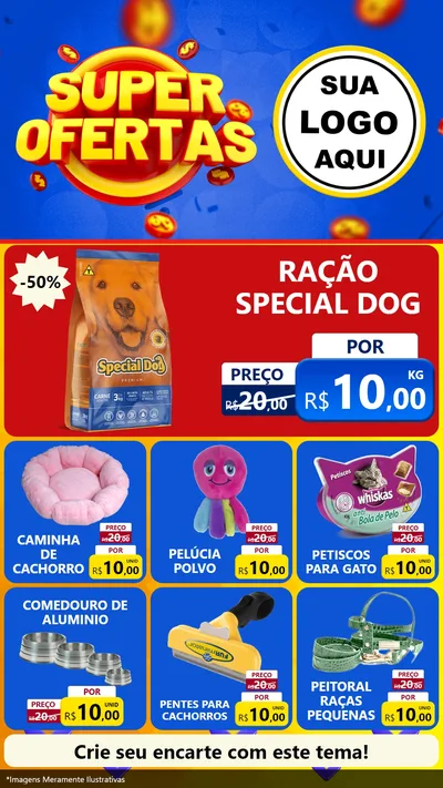 Modelo de Rede Social para Stories com o tema Super Ofertas para Pet Shop