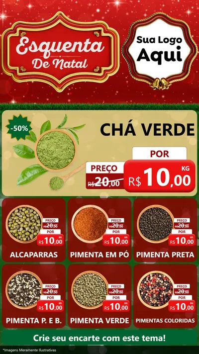 Modelo de Rede Social para Stories com o tema Esquenta de Natal para Produtos Naturais