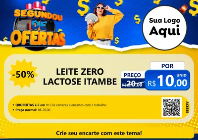 Modelo de Cartaz para Cartaz A4 Horizontal com o tema Segundou de Ofertas para Frios e Laticínios