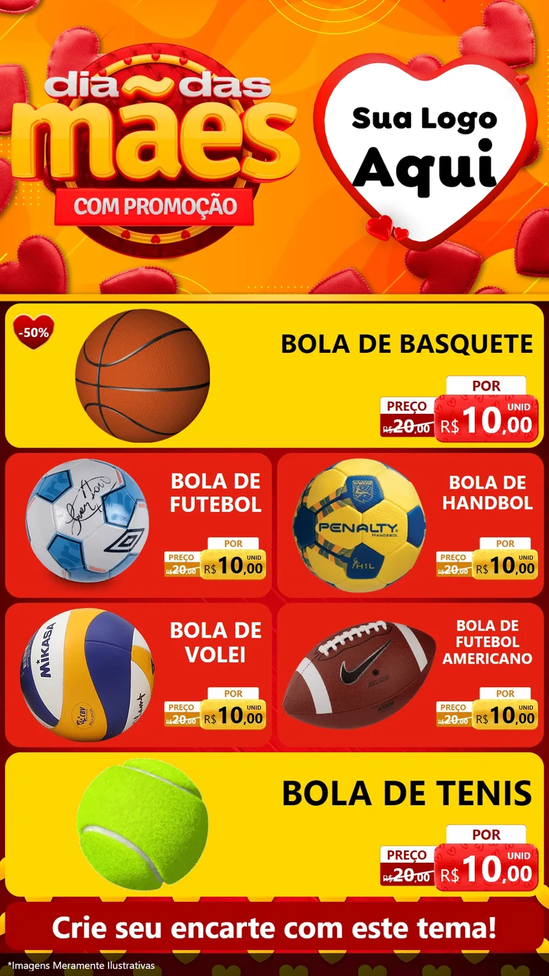 Modelo de TV para TV Vertical com o tema Dia das Mães com Promoção para Artigos Esportivos